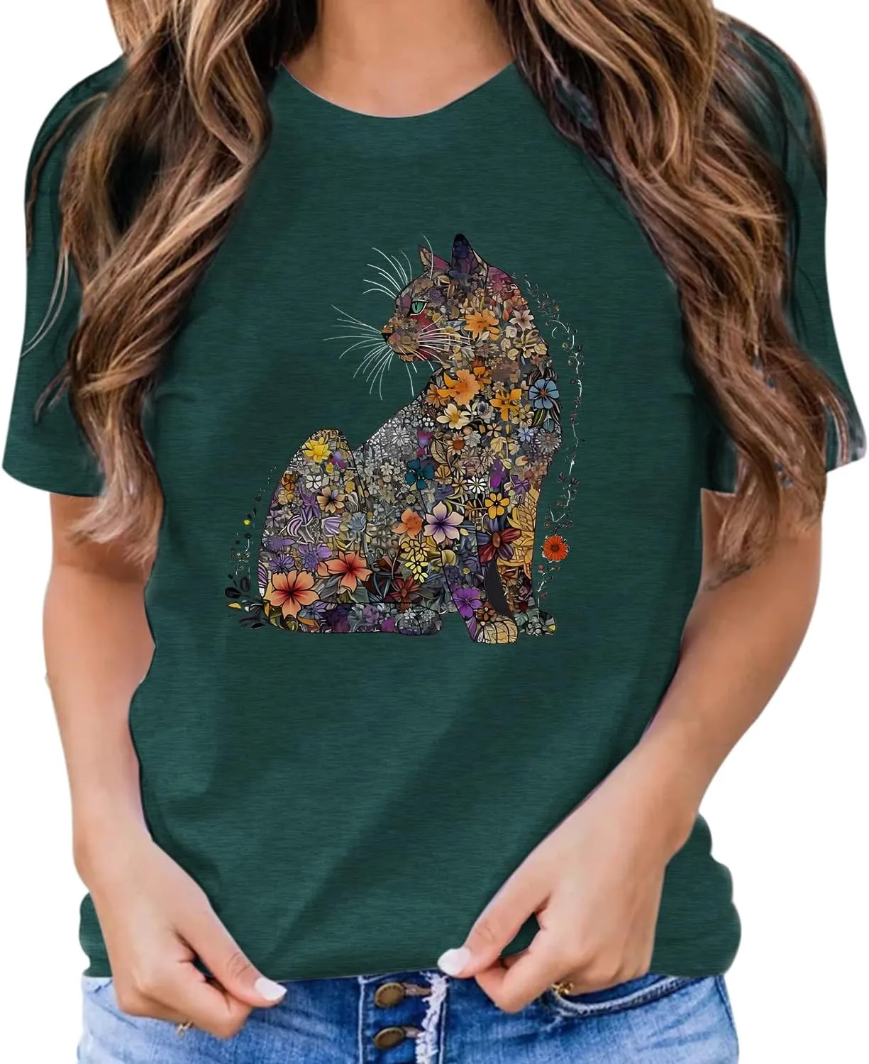 Hummingbird Shirt for Women Funny Women's Flower Graphic Tees Cute Bird Lover Short Sleeve Shirts 