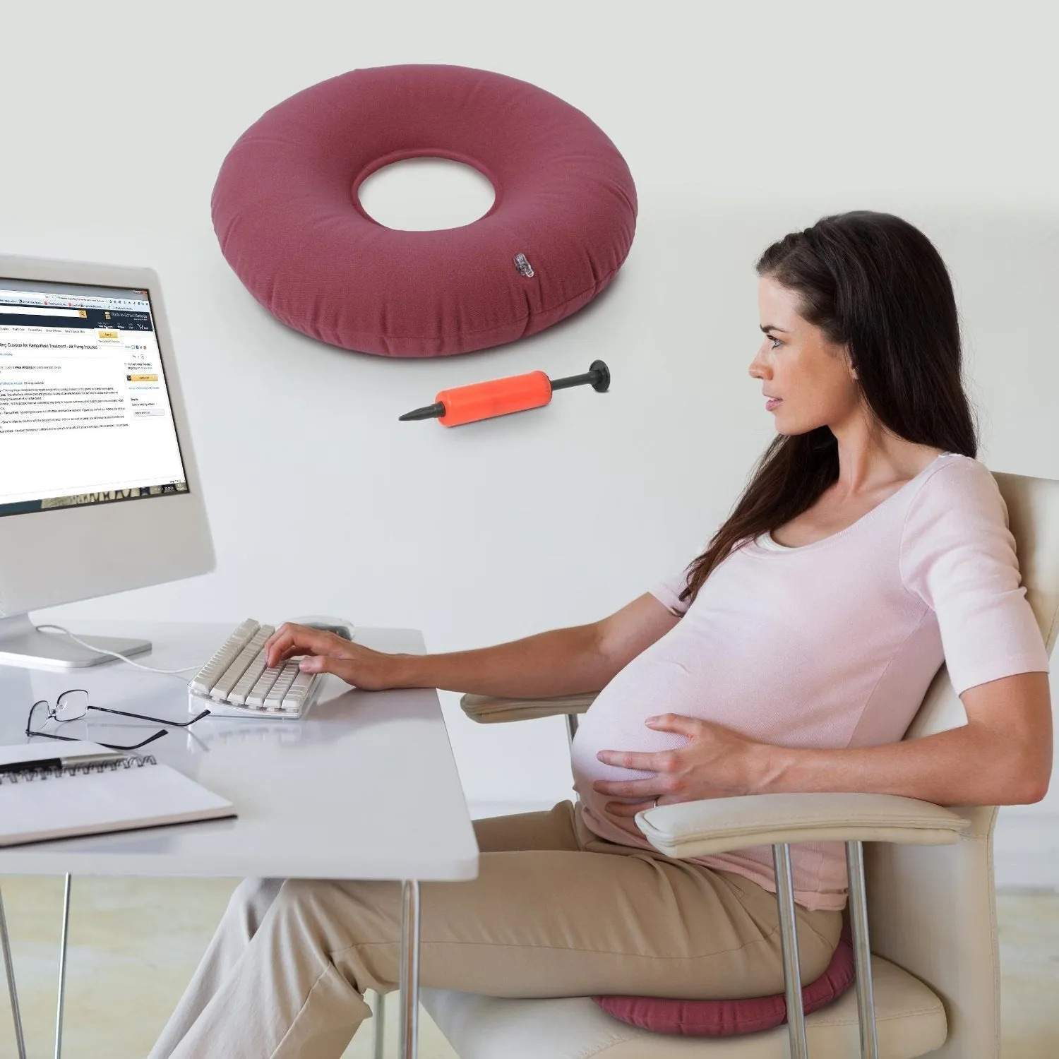 Importikaah I Donut Shaped, Round Inflatable Cushion, Anti-Decubitus Pad (Blue)