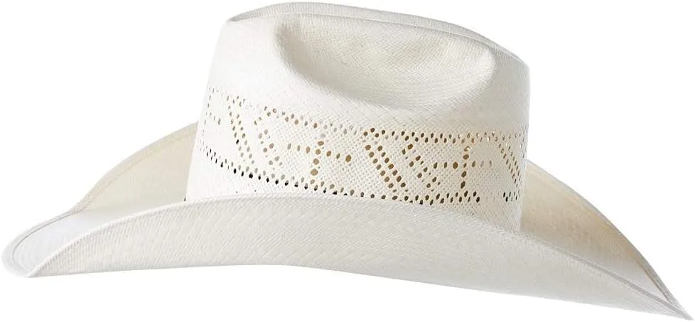 Ivory Cross Open Crown 4 1/2" Brim Straw Cowboy Hat