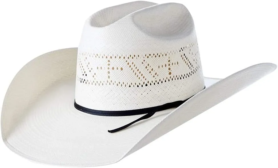 Ivory Cross Open Crown 4 1/2" Brim Straw Cowboy Hat