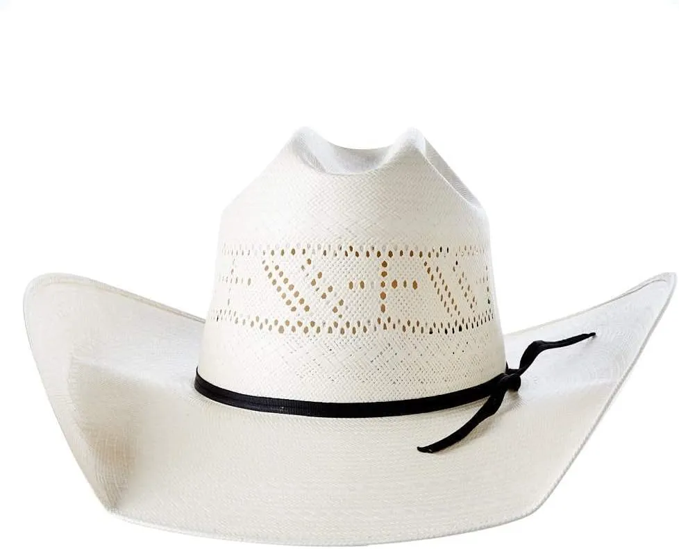 Ivory Cross Open Crown 4 1/2" Brim Straw Cowboy Hat