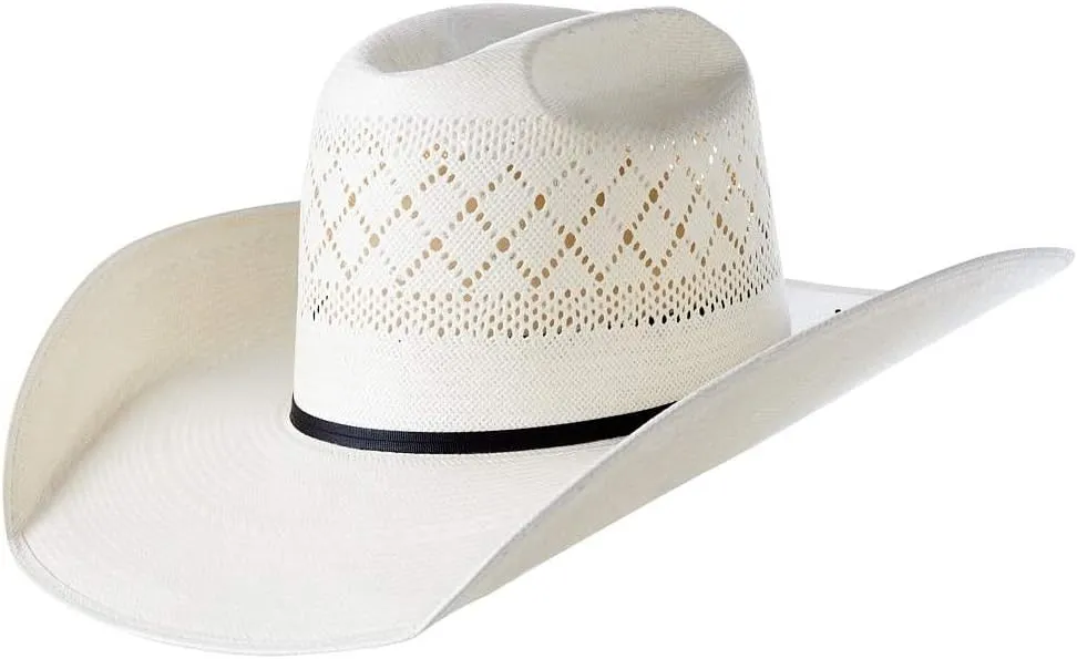 Ivory Double Diamond Open Crown 4 1/2" Brim Straw Cowboy Hat