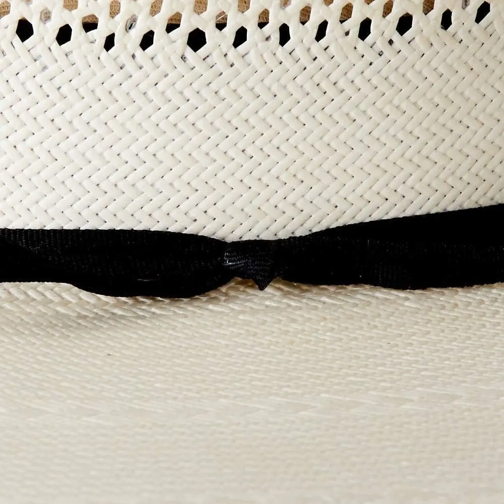 Ivory Double Diamond Open Crown 4 1/2" Brim Straw Cowboy Hat