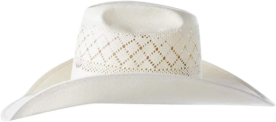 Ivory Double Diamond Open Crown 4 1/2" Brim Straw Cowboy Hat
