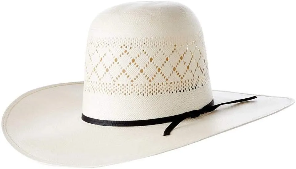 Ivory Double Diamond Open Crown 4 1/2" Brim Straw Cowboy Hat