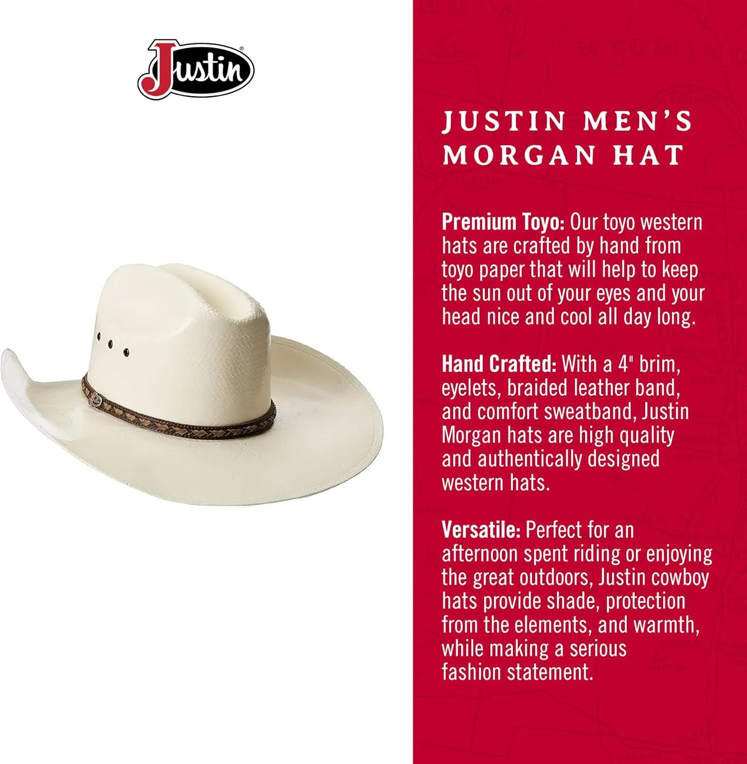 Justin Men's 10x Morgan Hat