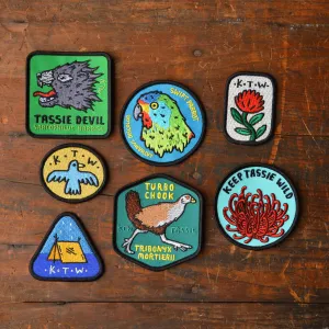 Keep Tassie Wild Iron-On Embroidered Patch/Badge for Clothing and Accessories