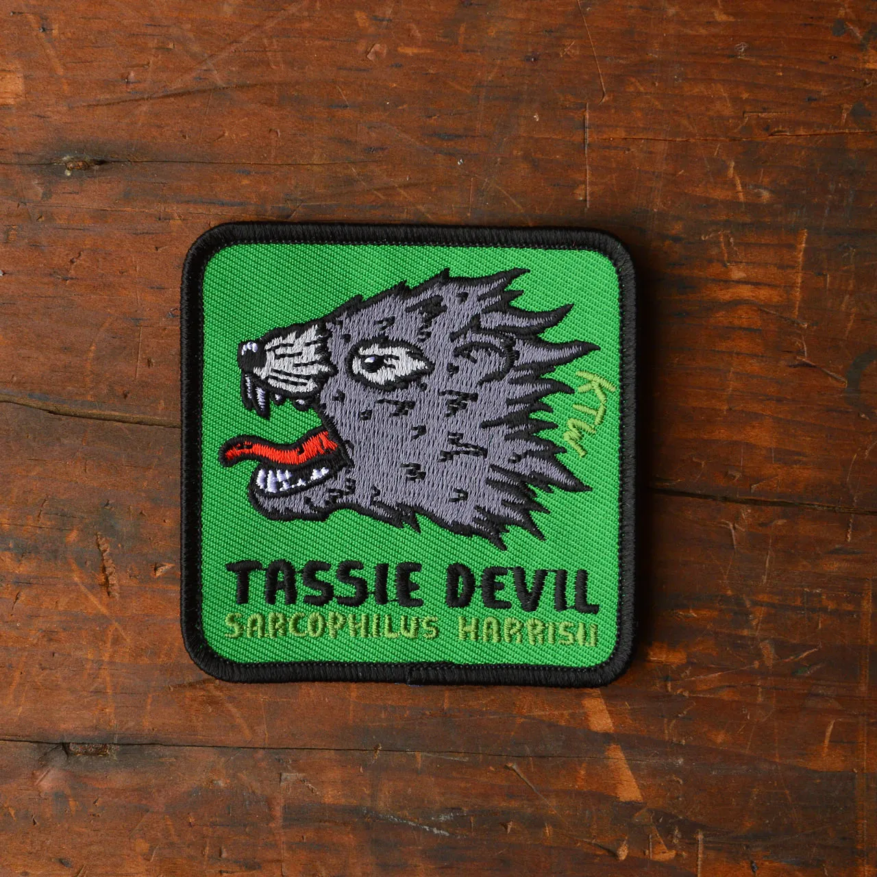 Keep Tassie Wild Iron-On Embroidered Patch/Badge for Clothing and Accessories