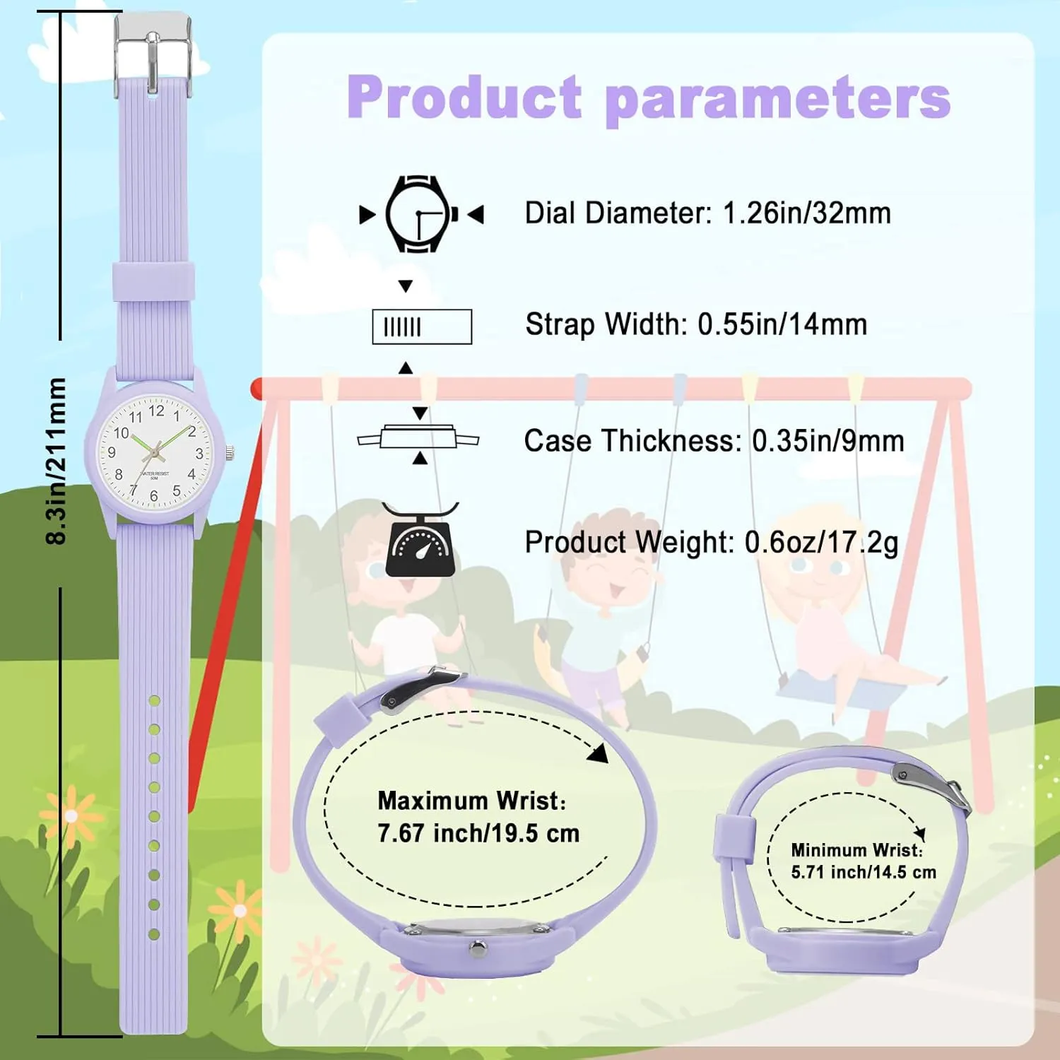 Kids Analog Watches for Girls Boys Watches with Soft Band Learning Time 50M Waterproof Children Watch Easy to Read for Ages 4-12 Kids Gift