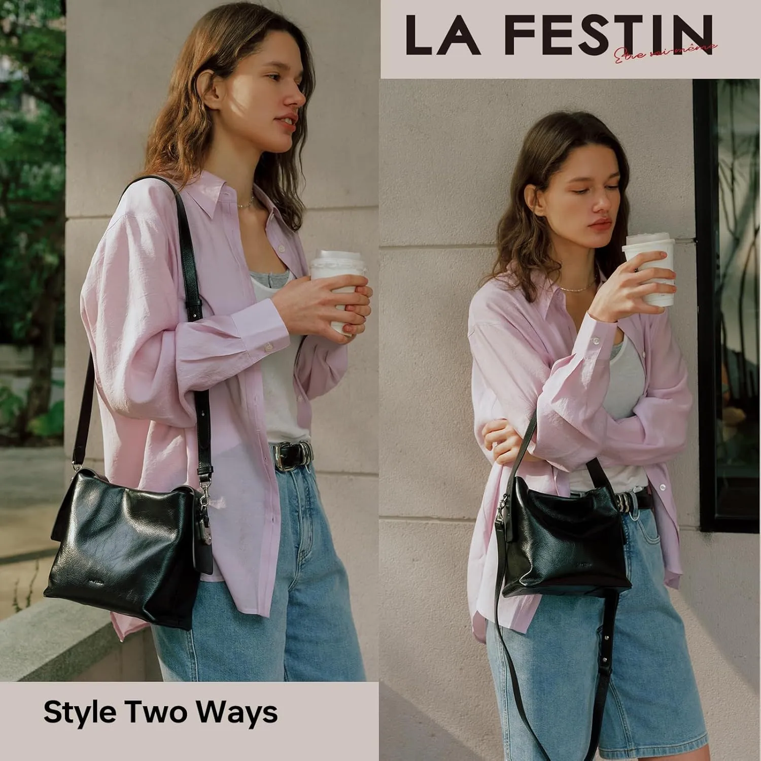 LA FESTIN Hobo Handbag Crossbody Shoulder Bag Tote Satchel Purse with Adjustable Strap