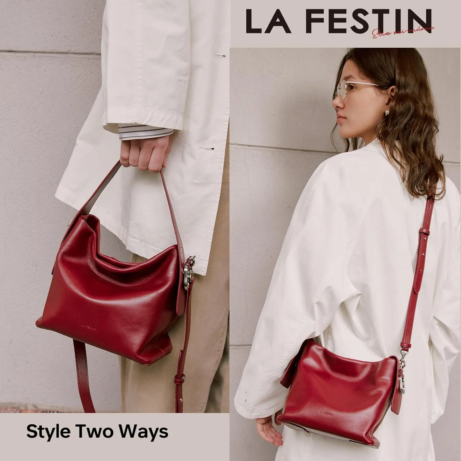 LA FESTIN Hobo Handbag Crossbody Shoulder Bag Tote Satchel Purse with Adjustable Strap