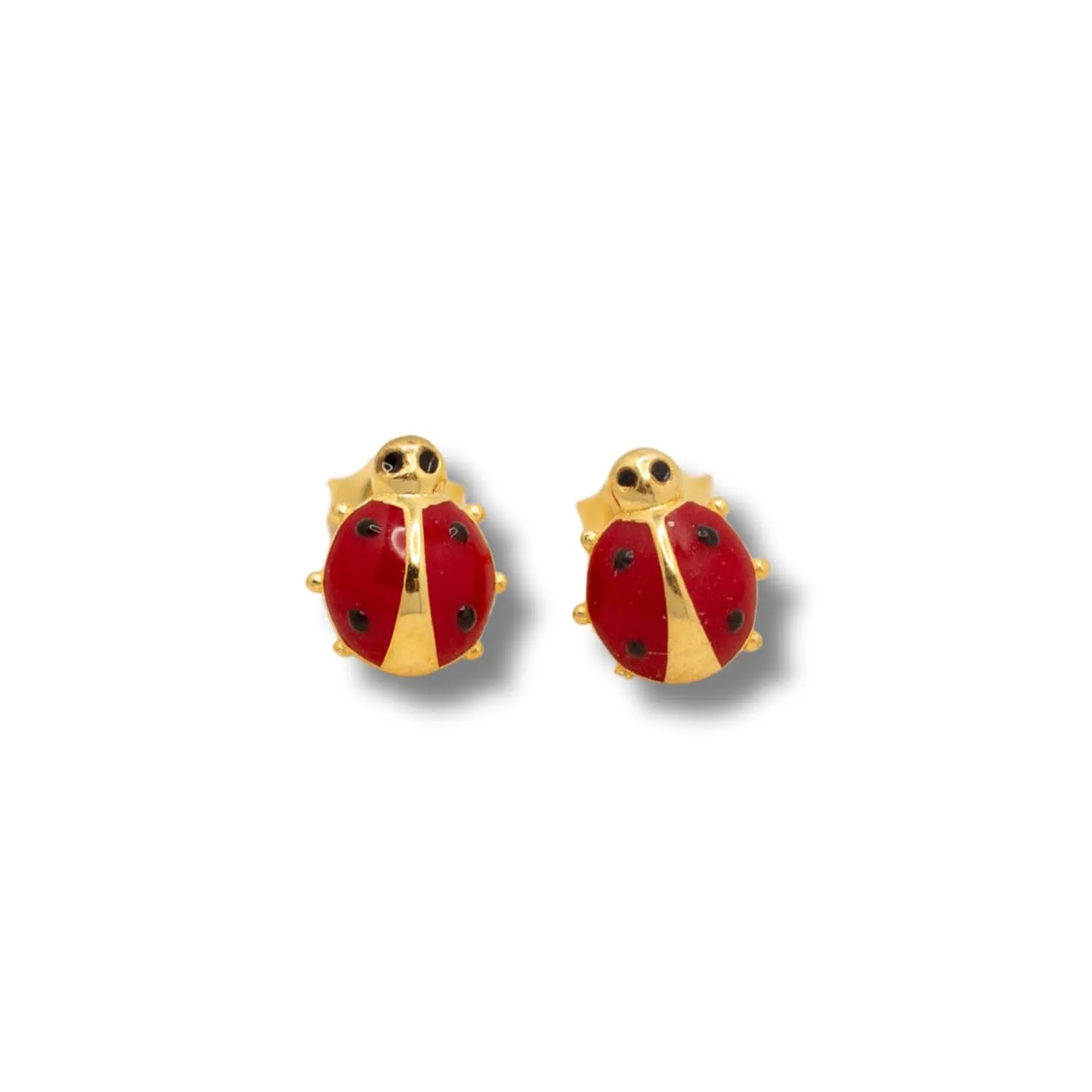 Ladybug Stud Earrings, Ladybug Earrings, Silver Stud Earrings, Whimsical Earrings, 925 Silver Jewelry, Handmade Jewelry, Gift for Her, Gift for Him (Gold)