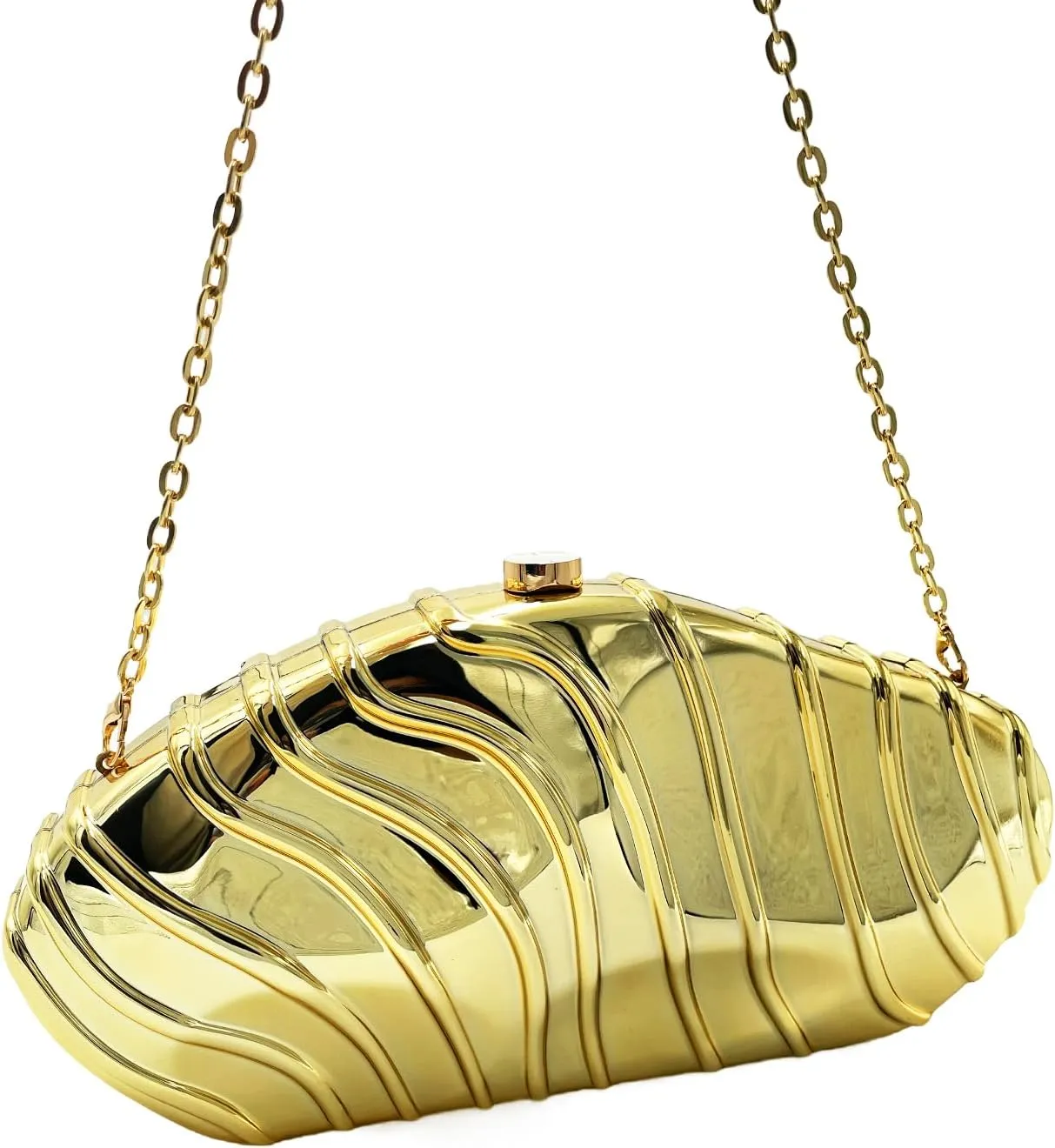 Large Acrylic Clutch Purses for Women Formal Metallic Shell Purse Evening Bag Clutch