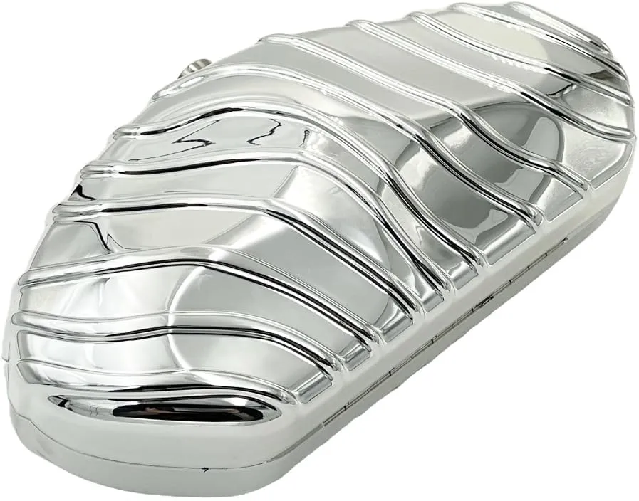 Large Acrylic Clutch Purses for Women Formal Metallic Shell Purse Evening Bag Clutch