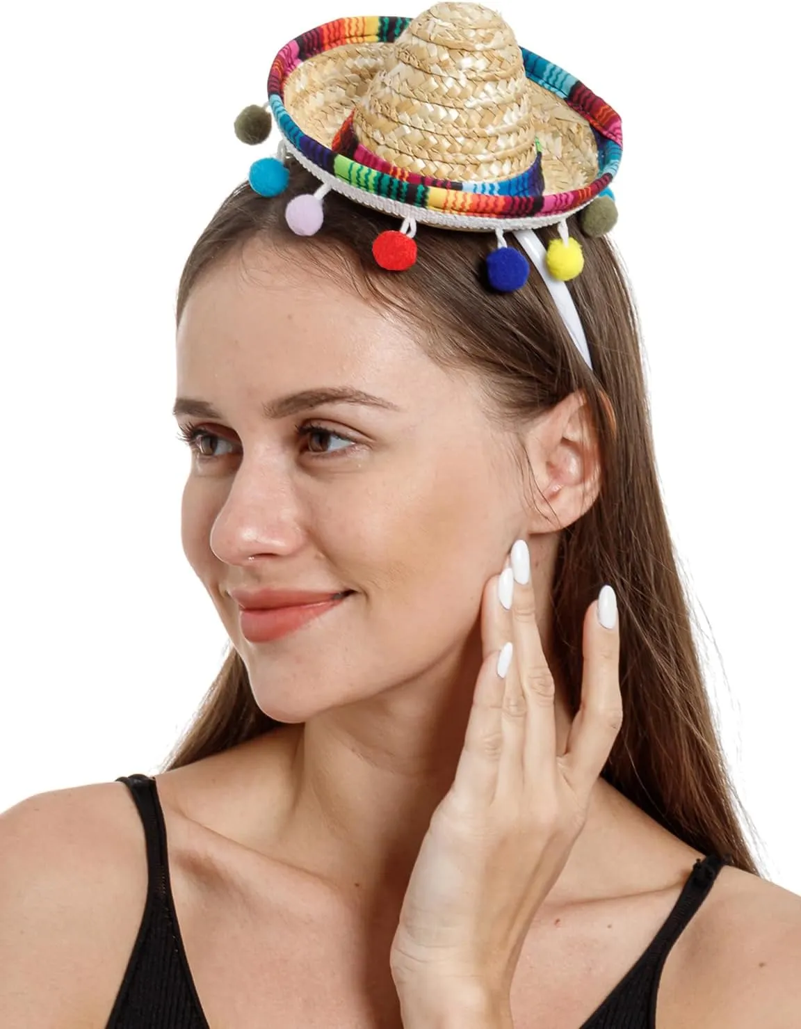 Lastclream Cinco De Mayo Sombrero Hats for Women Mexican Mini Sombrero Headband Party Decorations Accessories Headwear