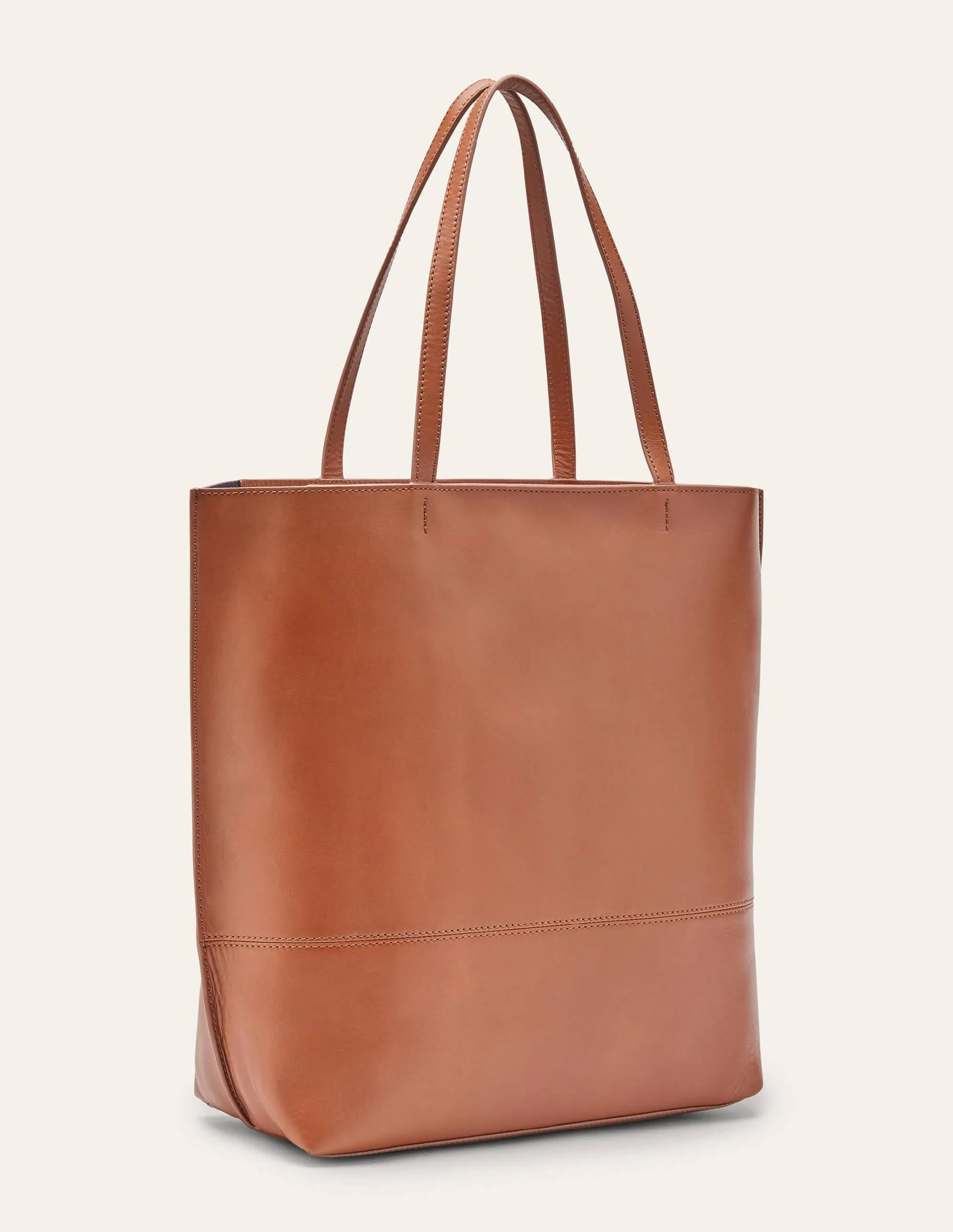 Leather Tote Bag-Tan