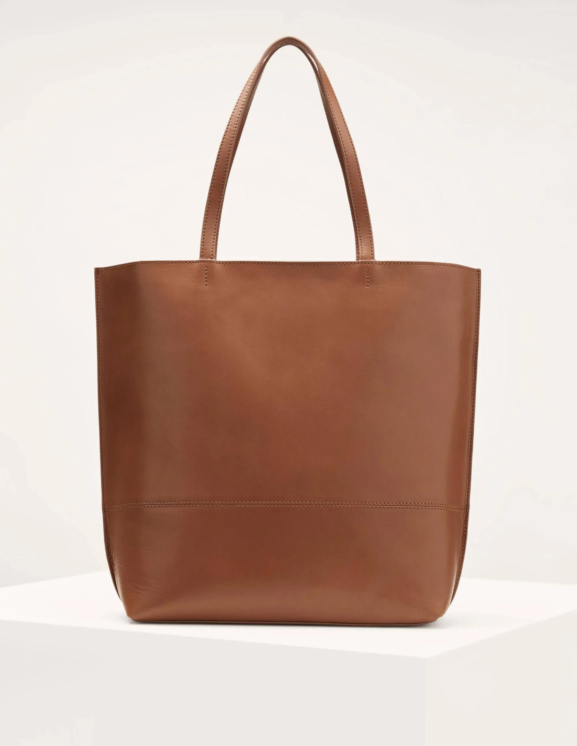 Leather Tote Bag-Tan