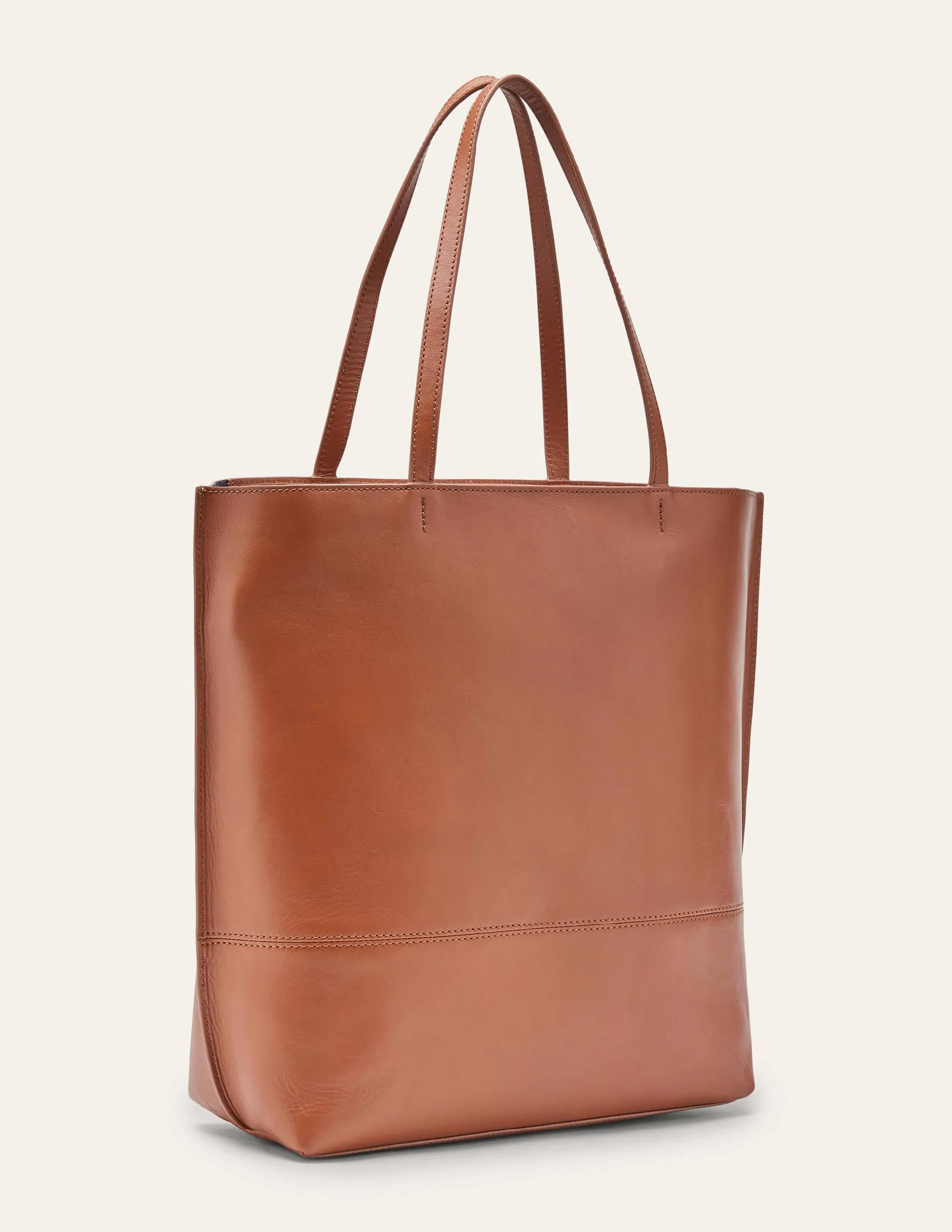 Leather Tote Bag-Tan