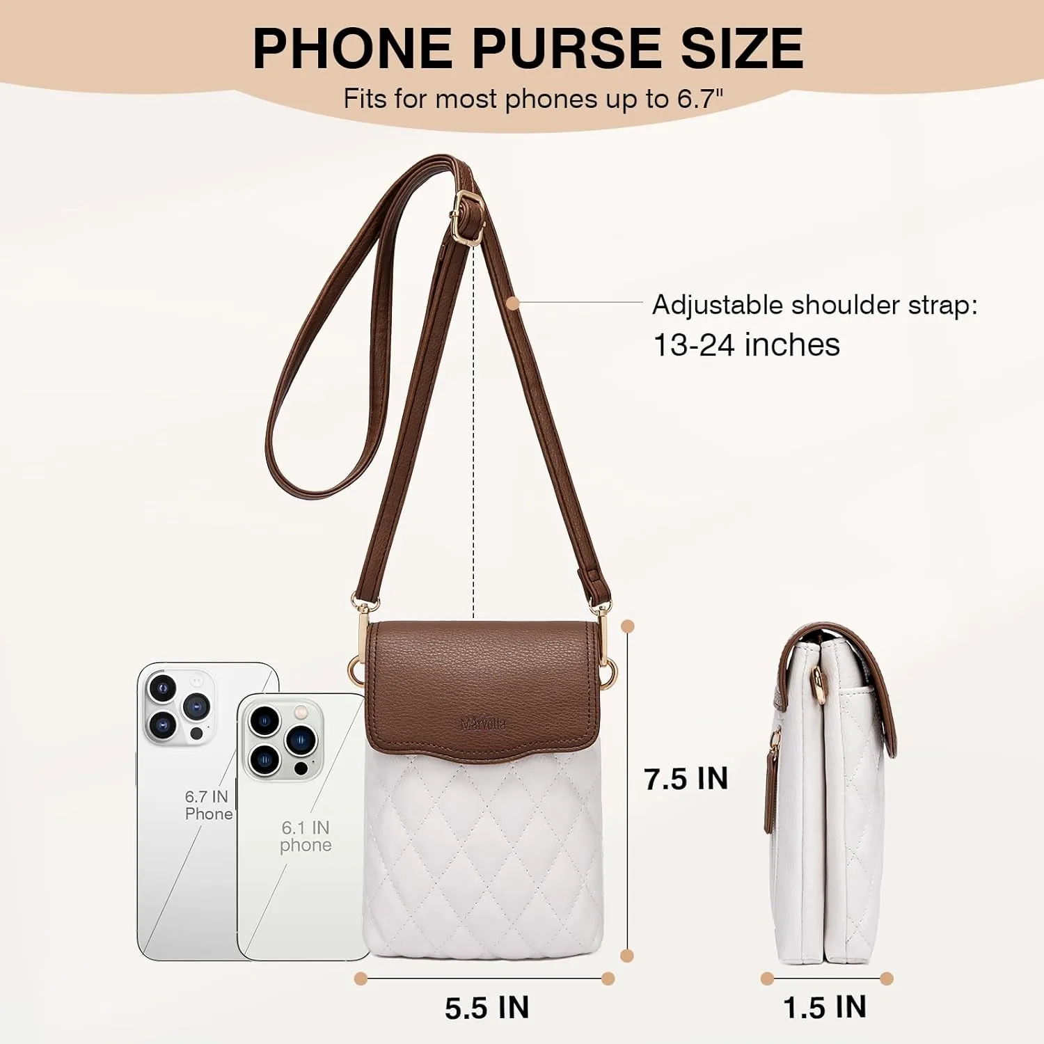 Marvolia Small Crossbody Bags for Women - Vegan Leather Crossbody Phone Purse Mini Cell Phone Bag for Traveling