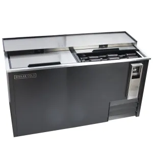 Maxx Cold - MXCR65BHC Horizontal Bottle Cooler, 65"W, 17 cu. ft. Storage Capacity, in Black with Stainless Steel Top