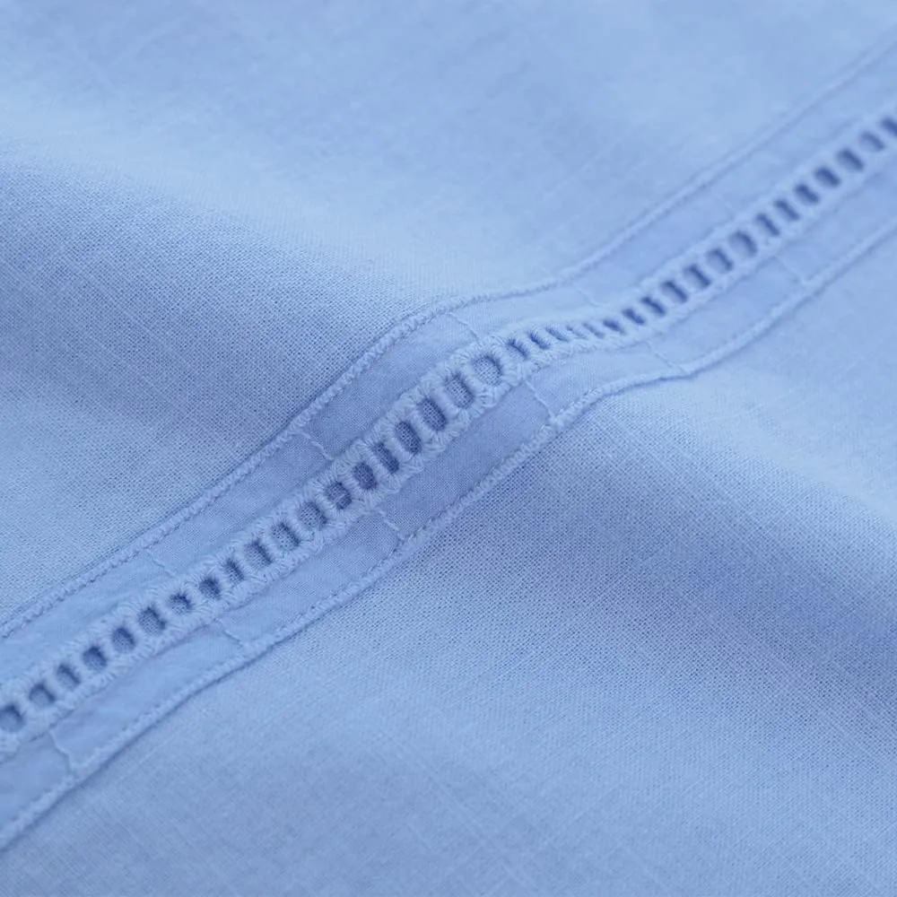 Mens Casual Linen Cotton Button Down Short Sleeve Shirts Cuban Camp Guayabera Beach Tops