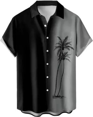 Men's Hawaiian Floral Shirts Cotton Linen Beach Flower Shirt and Long Suits Mens Printed Summer Beach Casual