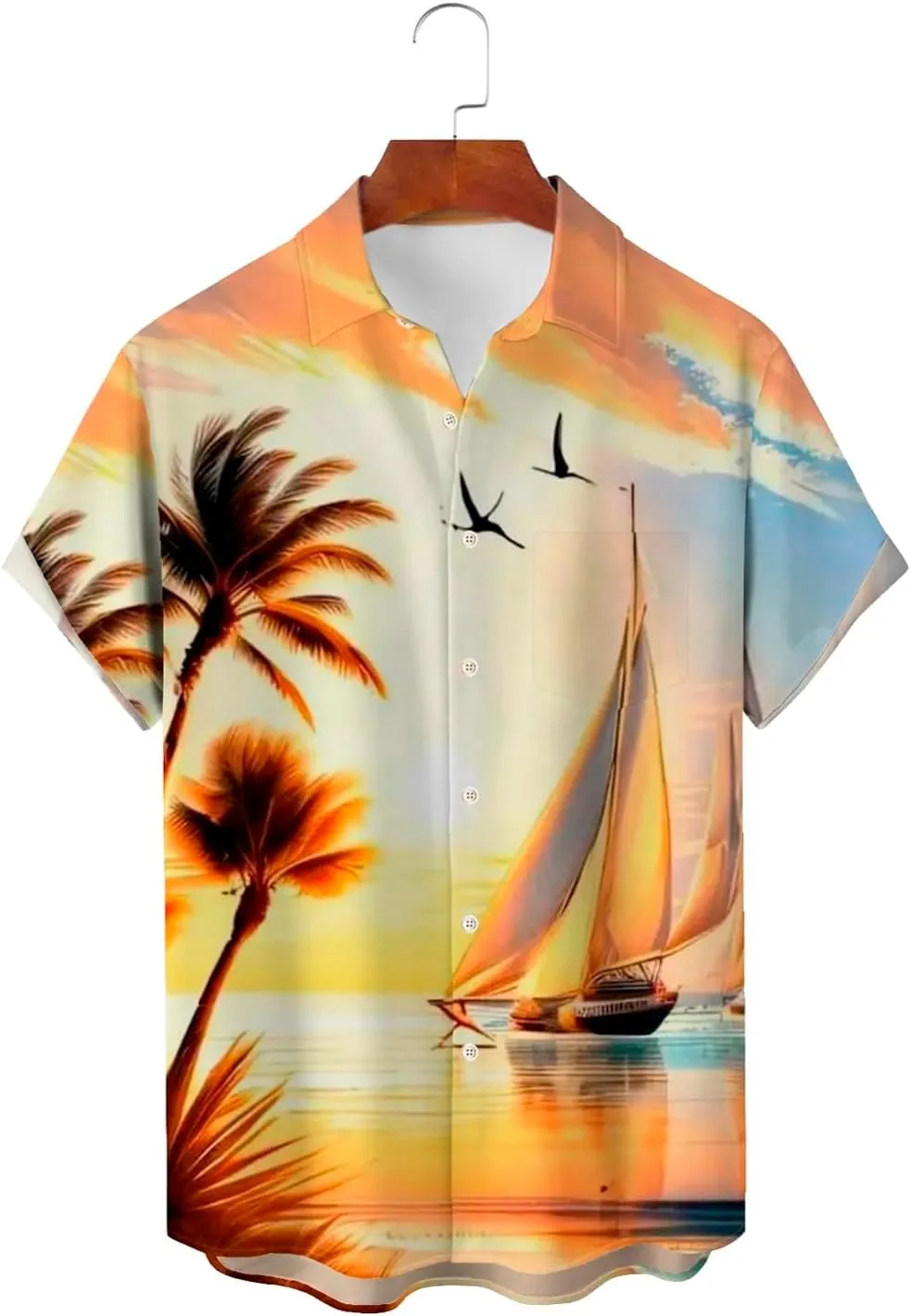 Men's Hawaiian Floral Shirts Cotton Linen Beach Flower Shirt and Long Suits Mens Printed Summer Beach Casual