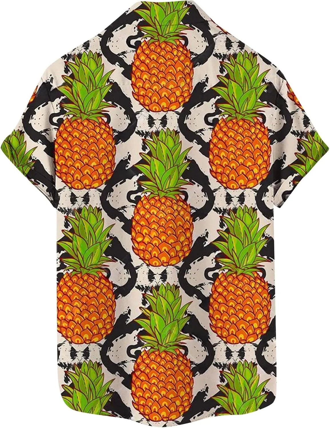 Men's Shirts Spring Summer Casual Fruit Printing Hawaiian Lapel Short Sleeve Shirt Top Button Down Shirt Men, M-5XL