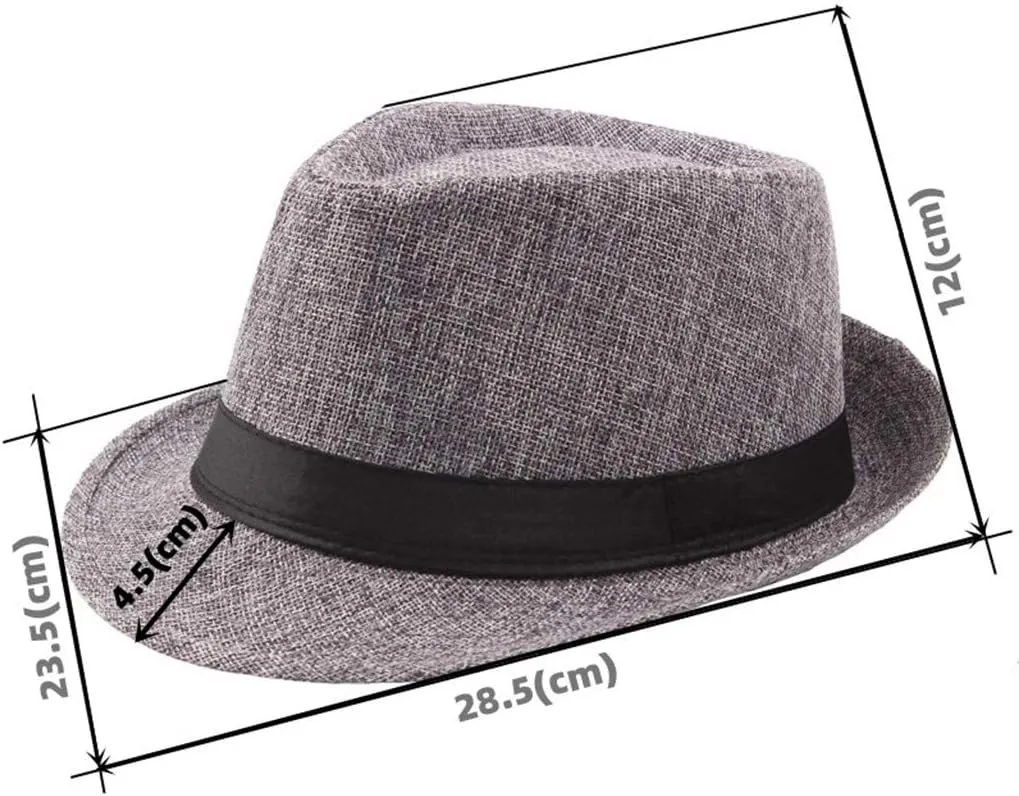 Mens Solid Vintage Panama Hat Bowler Hat Sun Hat with Black Band Classic Fedora Gentleman Wedding Hat Suit Essential