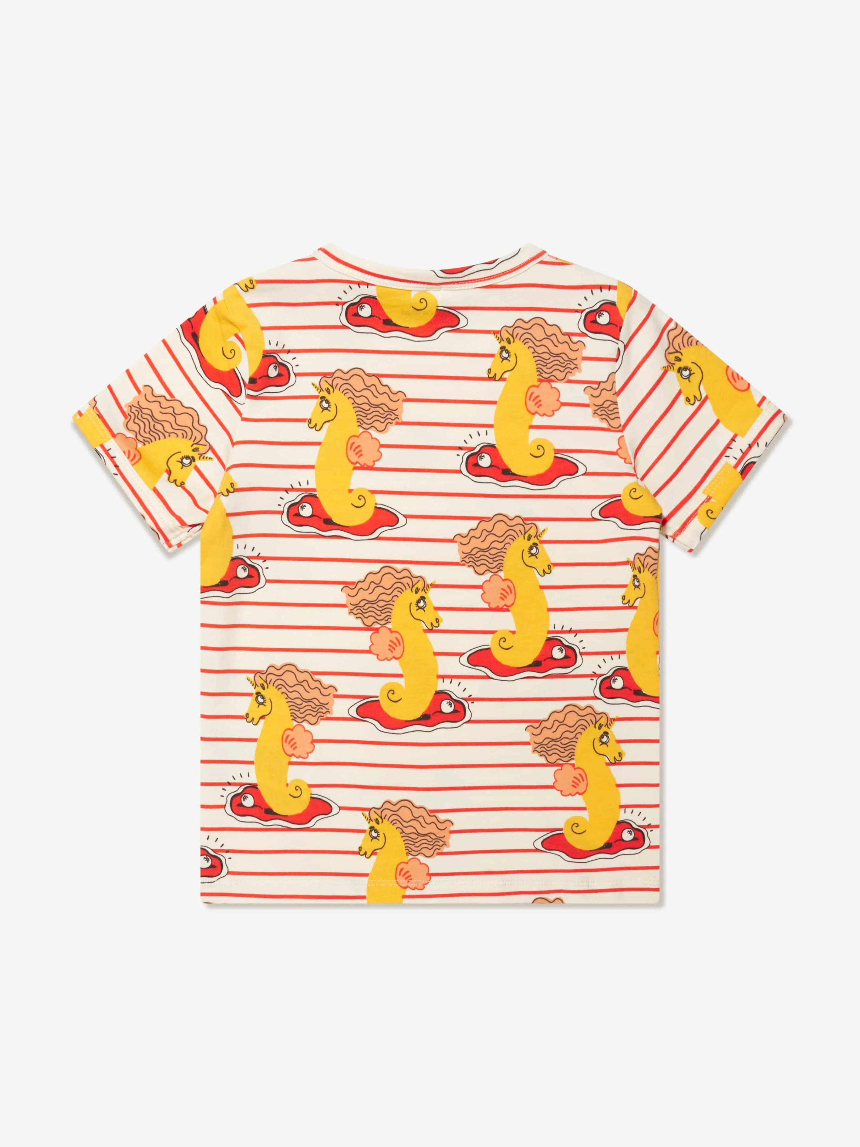Mini Rodini Girls Unicorn Seahorse T-Shirt in Red