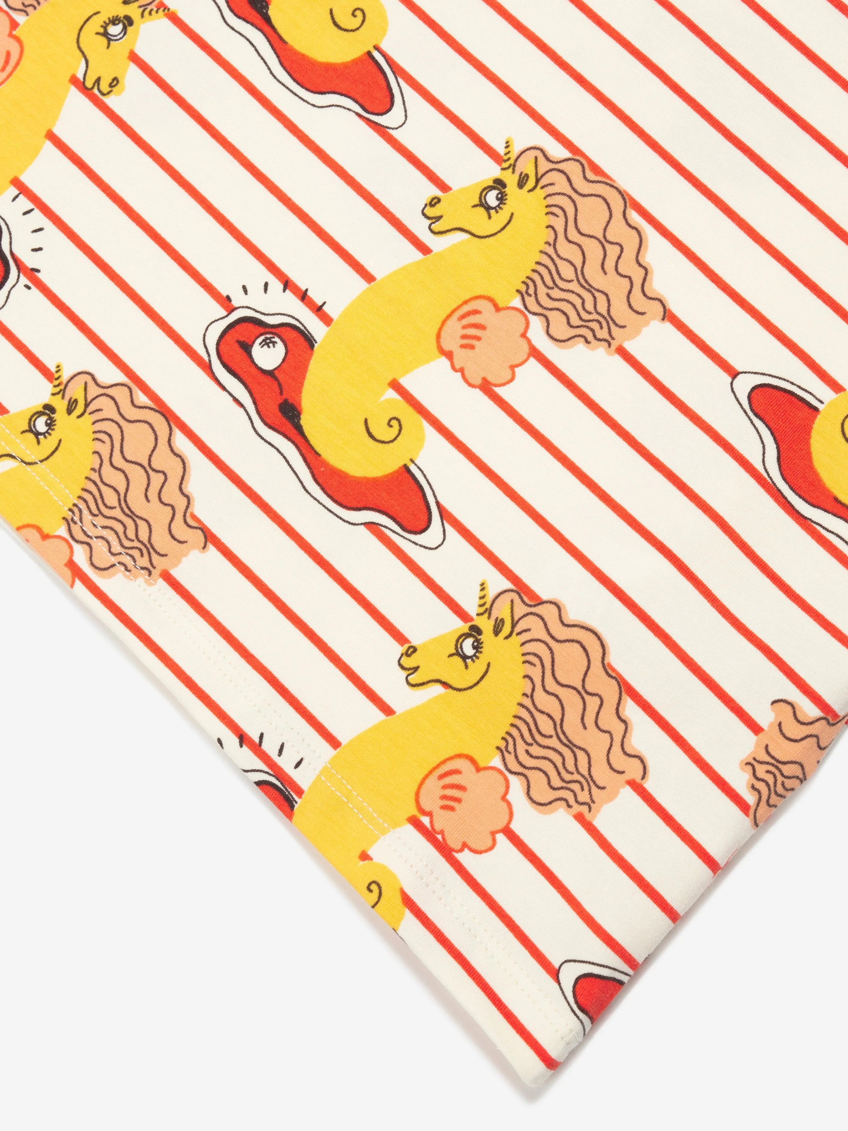 Mini Rodini Girls Unicorn Seahorse T-Shirt in Red