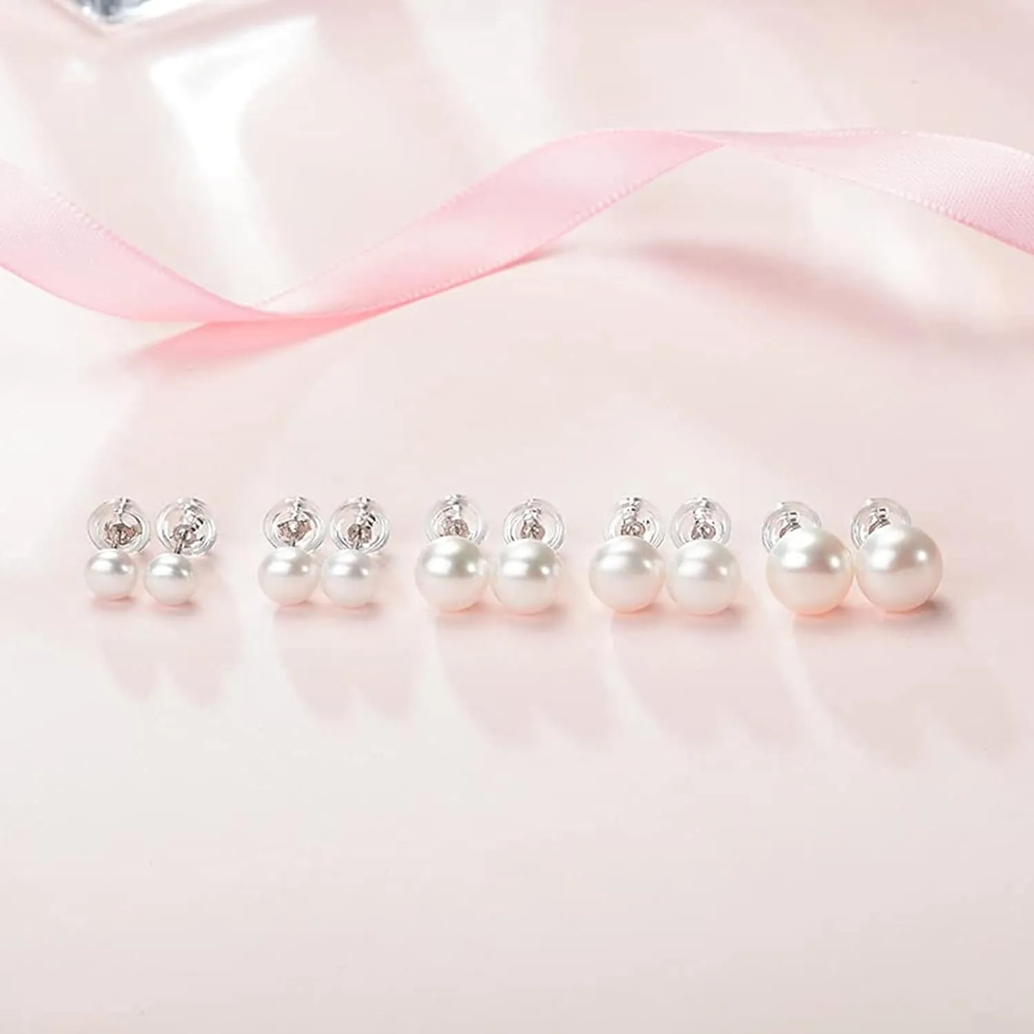 Natural Pearl Stud Earrings for Women 925 Sterling Silver Pearl Stud Earrings Freshwater Pearl Earrings Jewelry for Women AAAA Quality Handpicked Cultured Pearls