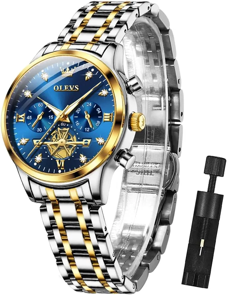 OLEVS Womens Watches Fashion Luxury Diamond Ladies Wrist Watch Stainless Steel Waterproof Luminous