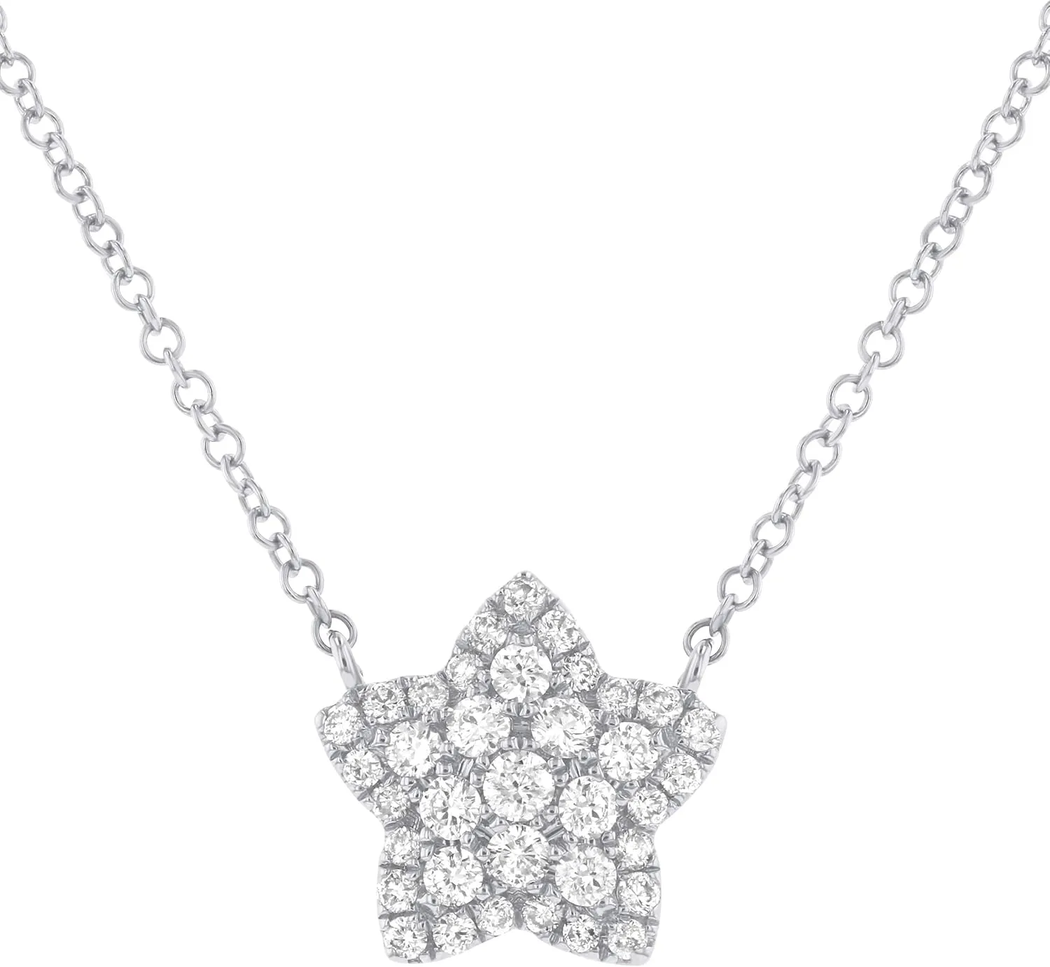 Olivia Paris 14k White Gold Petite Diamond Star Layer Necklace