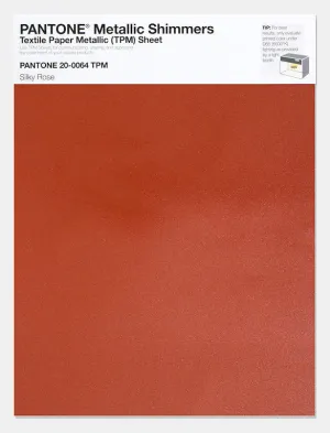 Pantone Metallic Shimmers Textile Paper Metallic Sheet 20-0064 Silky Rose