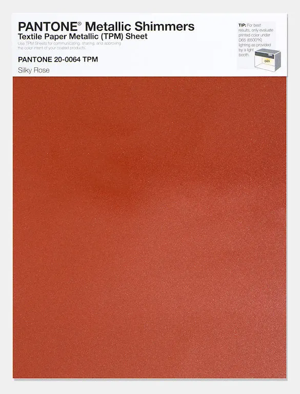 Pantone Metallic Shimmers Textile Paper Metallic Sheet 20-0064 Silky Rose