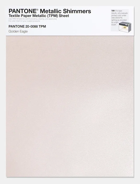 Pantone Metallic Shimmers Textile Paper Metallic Sheet 20-0088 Golden Eagle