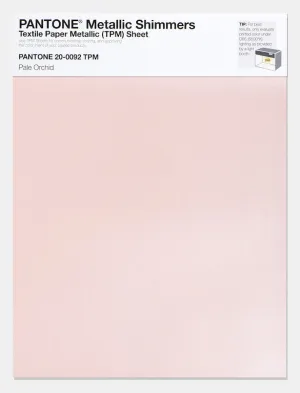 Pantone Metallic Shimmers Textile Paper Metallic Sheet 20-0092 Pale Orchid