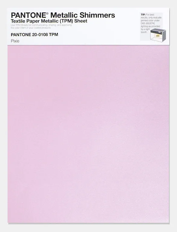 Pantone Metallic Shimmers Textile Paper Metallic Sheet 20-0108 Pixie
