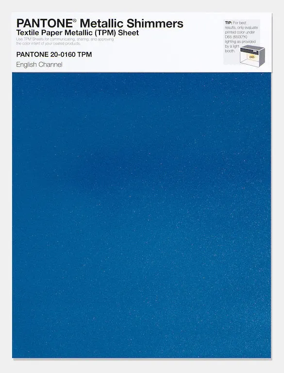Pantone Metallic Shimmers Textile Paper Metallic Sheet 20-0160 English Channel
