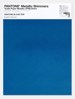 Pantone Metallic Shimmers Textile Paper Metallic Sheet 20-0160 English Channel