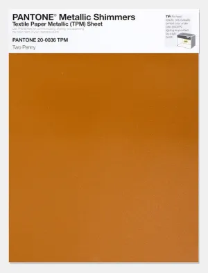 Pantone Metallic Shimmers Textile Paper Metallic (TPM) Sheet 20-0036 Two Penny