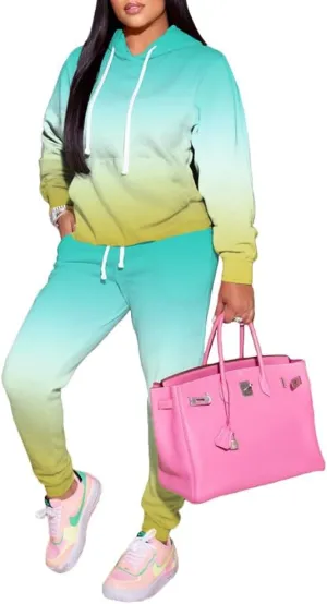 PINSV Sweatsuits Women 2 Piece Outfits Casual Jogging Suits Long Sleeve Hoodie Sweatpants Two Piece Tracksuits Sets