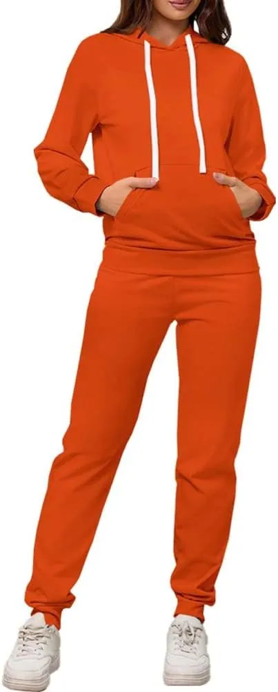 PINSV Sweatsuits Women 2 Piece Outfits Casual Jogging Suits Long Sleeve Hoodie Sweatpants Two Piece Tracksuits Sets