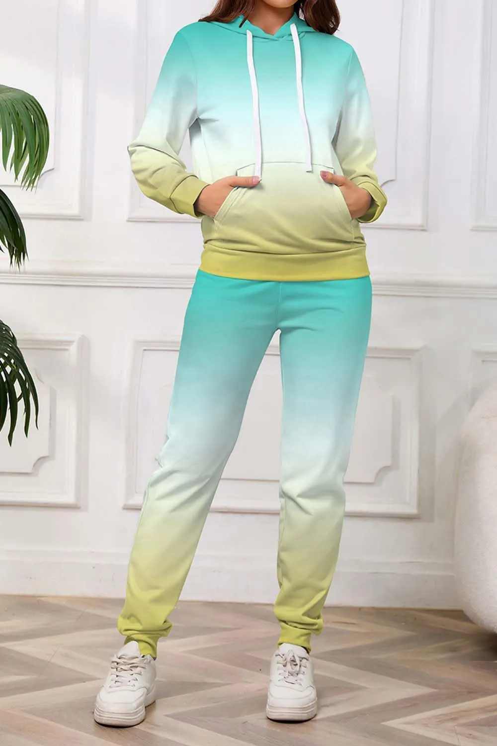 PINSV Sweatsuits Women 2 Piece Outfits Casual Jogging Suits Long Sleeve Hoodie Sweatpants Two Piece Tracksuits Sets