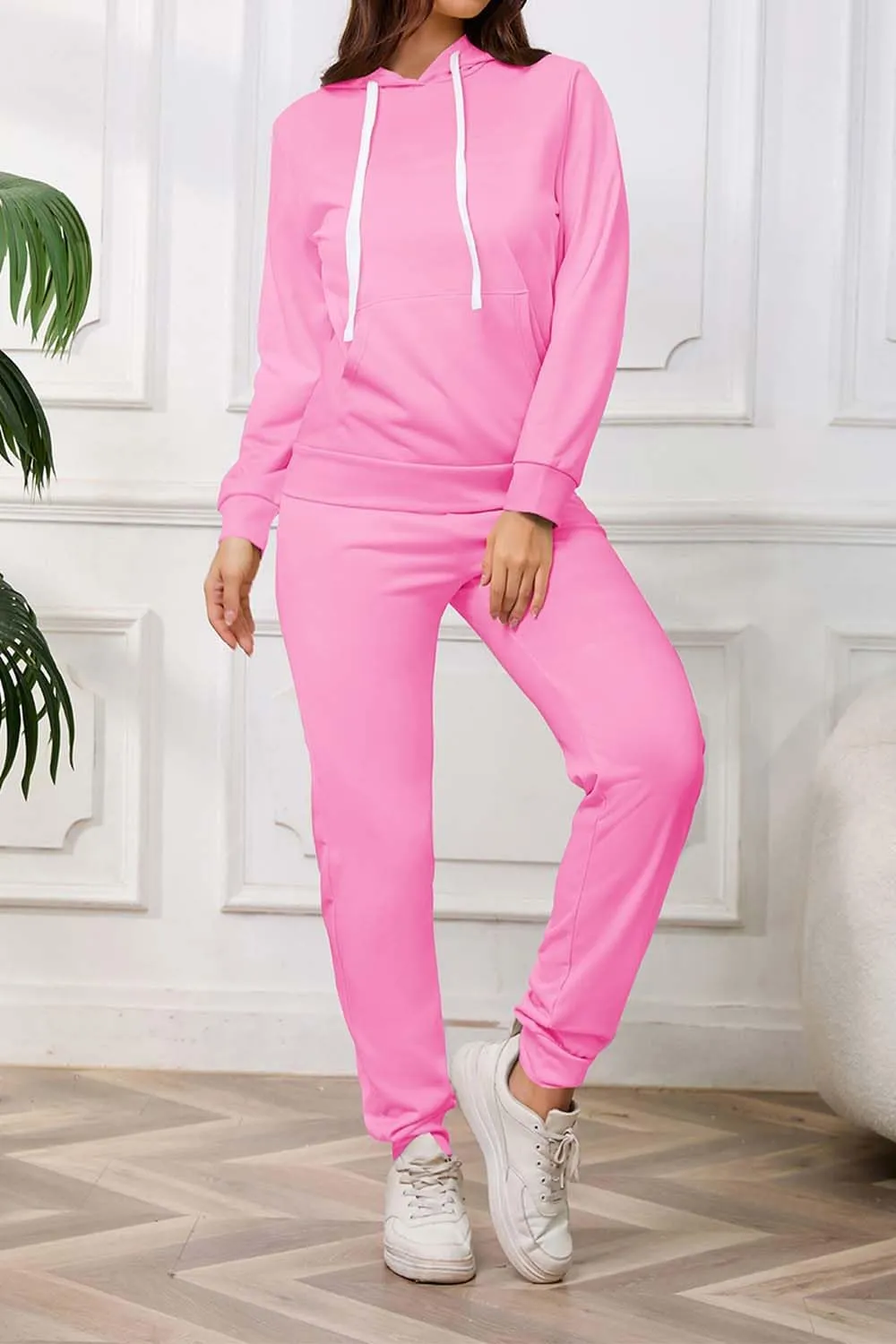 PINSV Sweatsuits Women 2 Piece Outfits Casual Jogging Suits Long Sleeve Hoodie Sweatpants Two Piece Tracksuits Sets