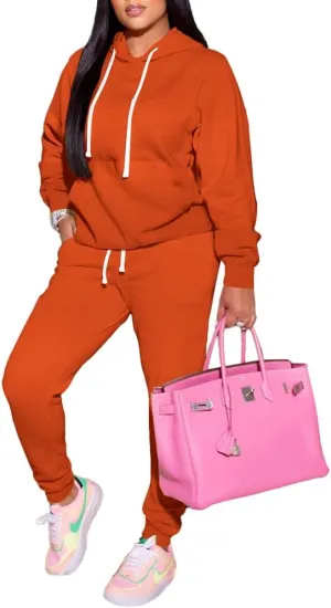 PINSV Sweatsuits Women 2 Piece Outfits Casual Jogging Suits Long Sleeve Hoodie Sweatpants Two Piece Tracksuits Sets