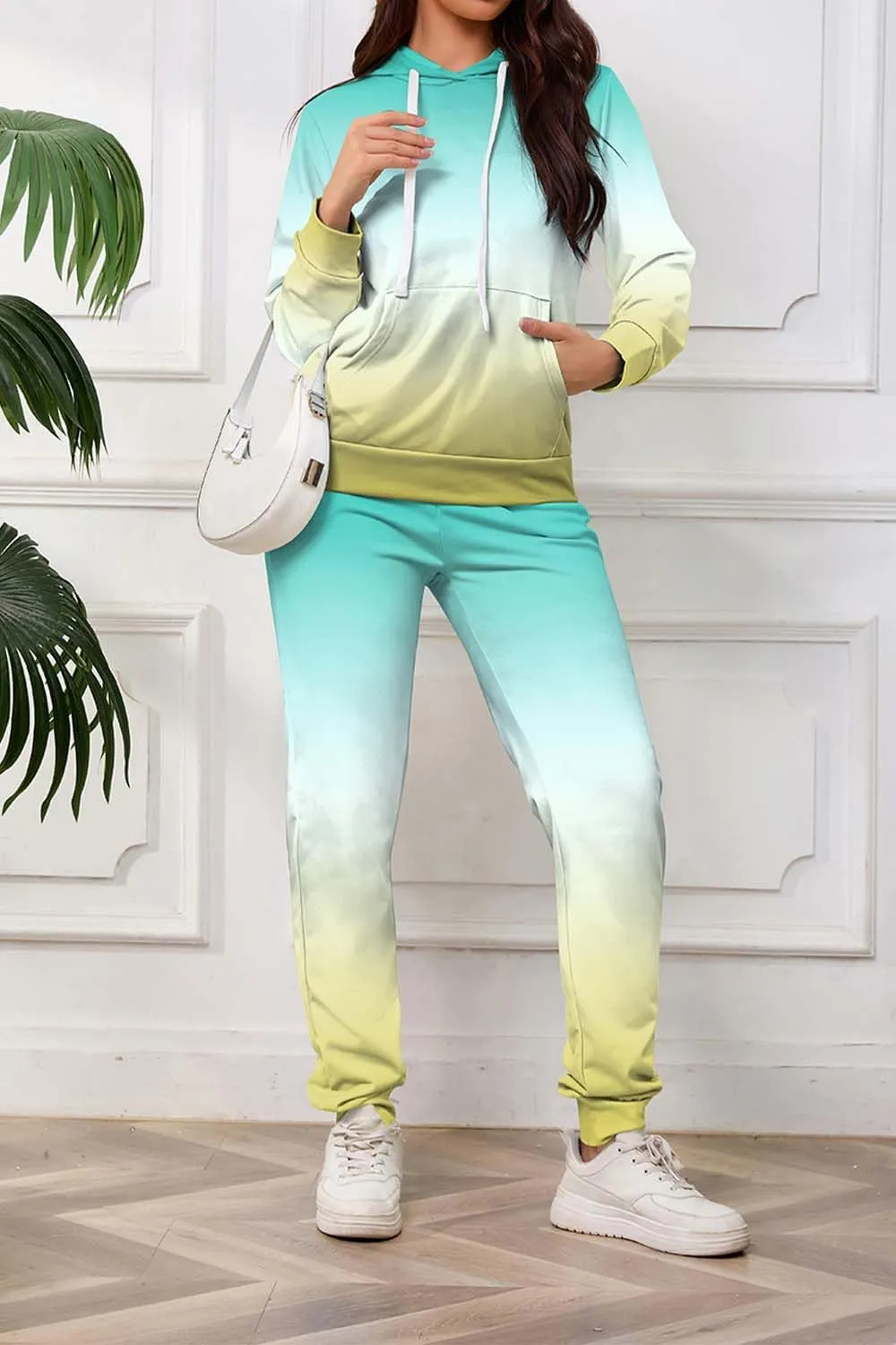 PINSV Sweatsuits Women 2 Piece Outfits Casual Jogging Suits Long Sleeve Hoodie Sweatpants Two Piece Tracksuits Sets