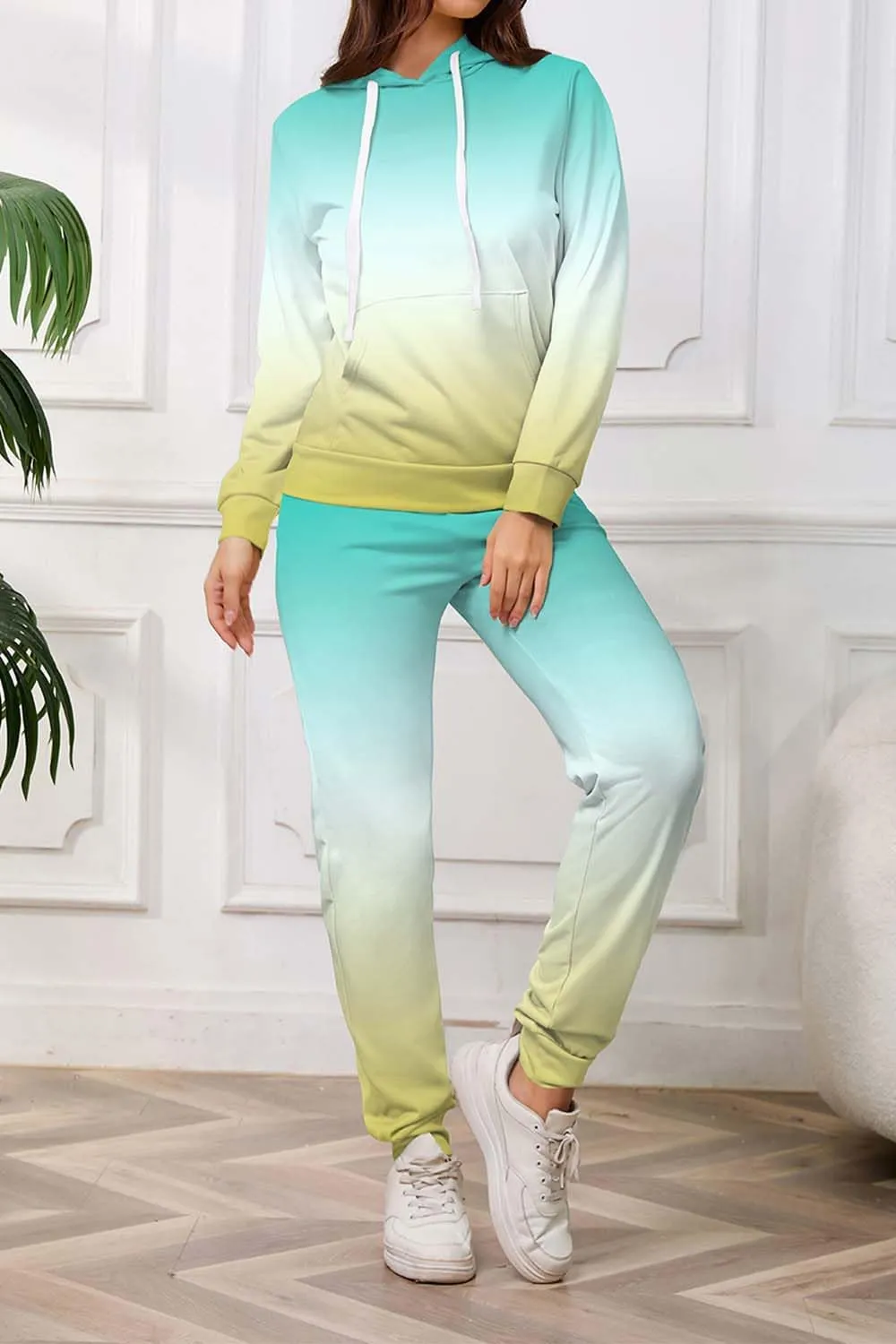 PINSV Sweatsuits Women 2 Piece Outfits Casual Jogging Suits Long Sleeve Hoodie Sweatpants Two Piece Tracksuits Sets
