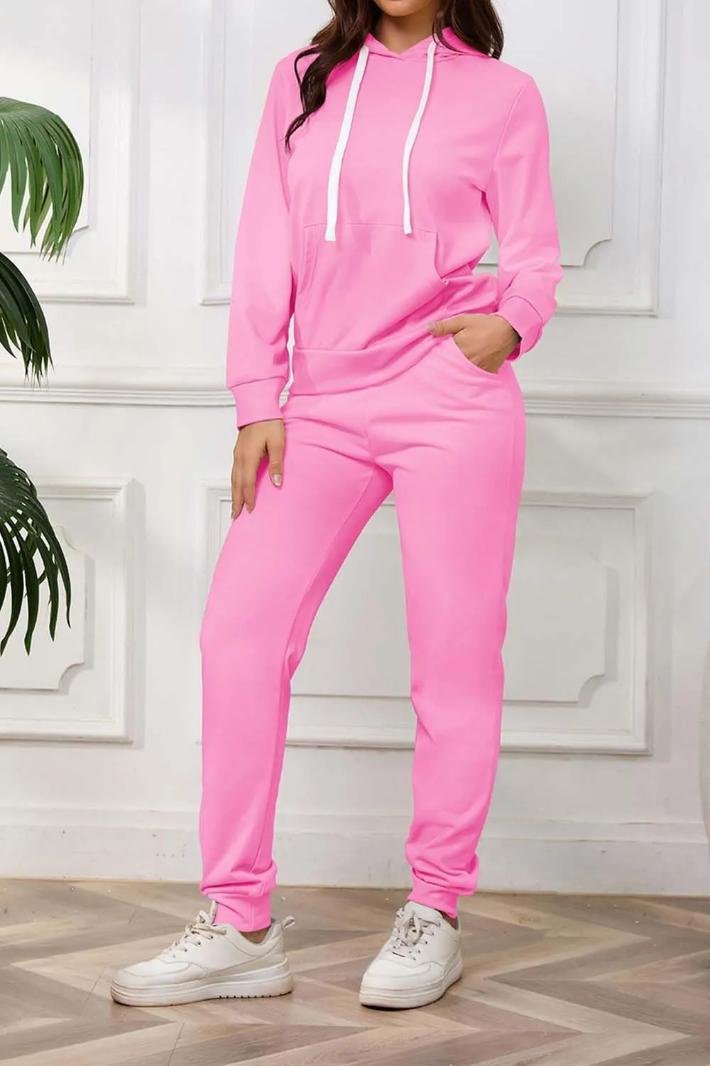 PINSV Sweatsuits Women 2 Piece Outfits Casual Jogging Suits Long Sleeve Hoodie Sweatpants Two Piece Tracksuits Sets